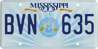 MS license plate BVN635