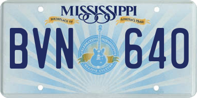 MS license plate BVN640