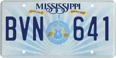 MS license plate BVN641