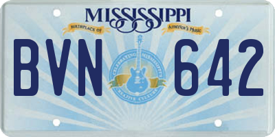 MS license plate BVN642