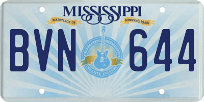 MS license plate BVN644