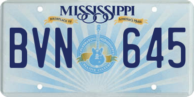 MS license plate BVN645