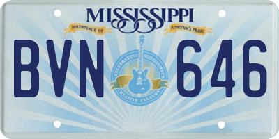 MS license plate BVN646