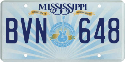 MS license plate BVN648