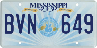 MS license plate BVN649