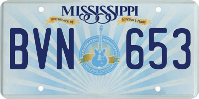 MS license plate BVN653
