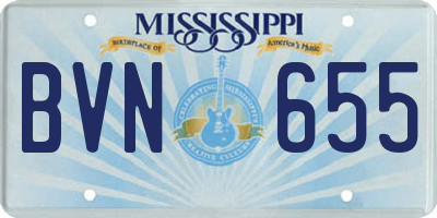 MS license plate BVN655