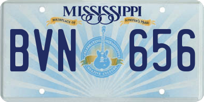 MS license plate BVN656