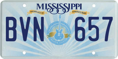 MS license plate BVN657