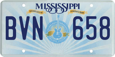MS license plate BVN658