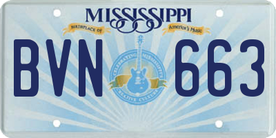 MS license plate BVN663