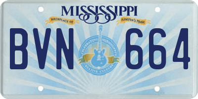 MS license plate BVN664