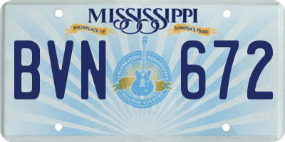MS license plate BVN672