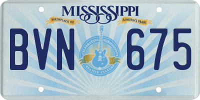MS license plate BVN675