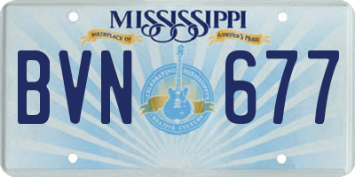 MS license plate BVN677