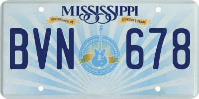 MS license plate BVN678
