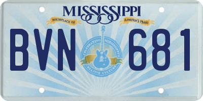 MS license plate BVN681