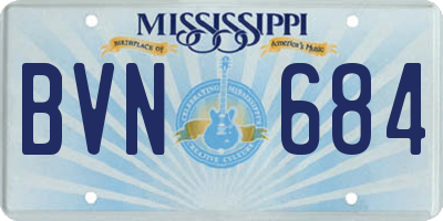 MS license plate BVN684
