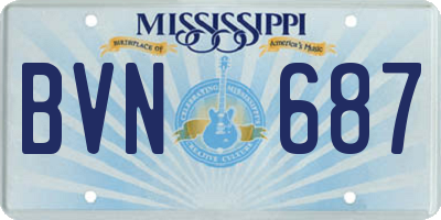 MS license plate BVN687