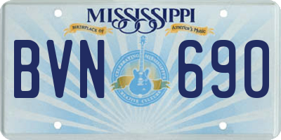 MS license plate BVN690