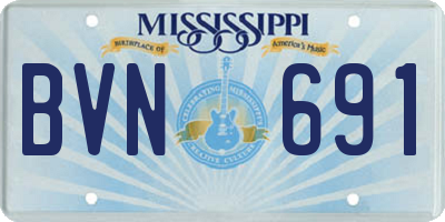 MS license plate BVN691