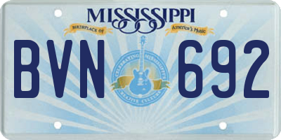 MS license plate BVN692