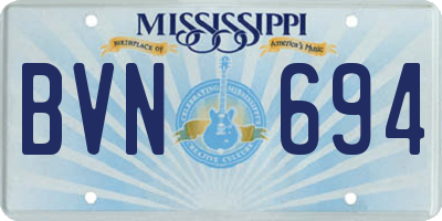 MS license plate BVN694