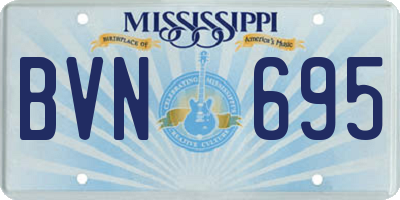 MS license plate BVN695
