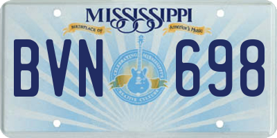 MS license plate BVN698