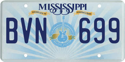 MS license plate BVN699