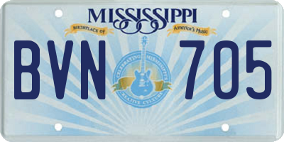 MS license plate BVN705