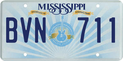 MS license plate BVN711