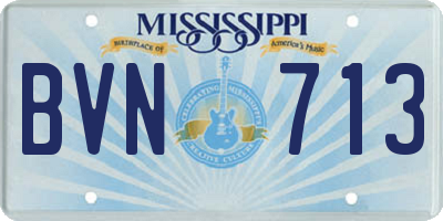 MS license plate BVN713
