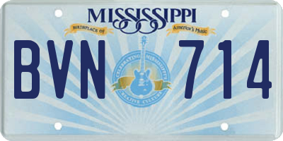 MS license plate BVN714