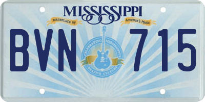 MS license plate BVN715