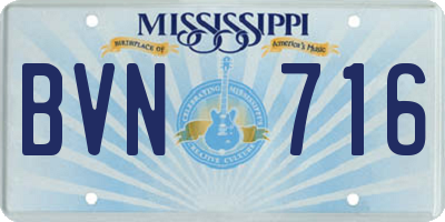 MS license plate BVN716
