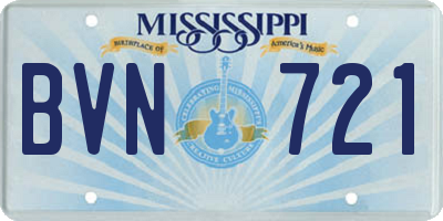 MS license plate BVN721