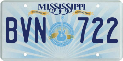 MS license plate BVN722