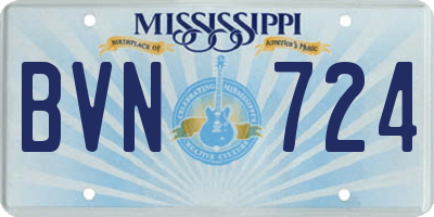MS license plate BVN724