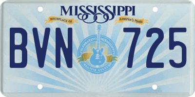 MS license plate BVN725