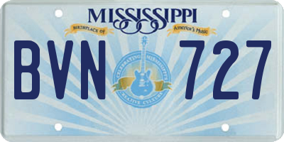 MS license plate BVN727