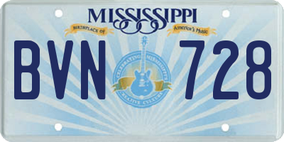 MS license plate BVN728