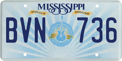 MS license plate BVN736
