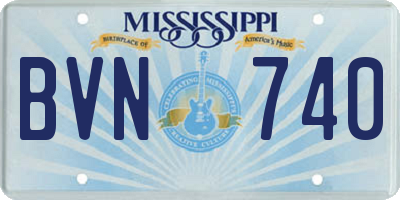 MS license plate BVN740