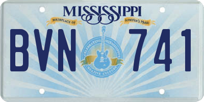 MS license plate BVN741