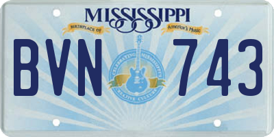 MS license plate BVN743