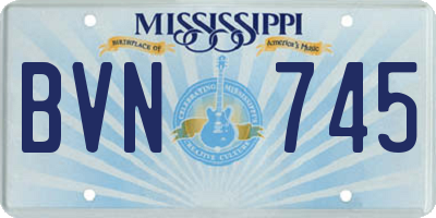 MS license plate BVN745