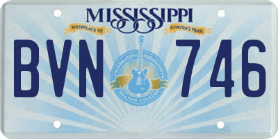 MS license plate BVN746