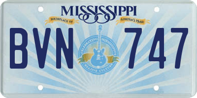 MS license plate BVN747
