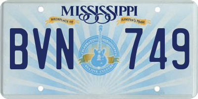 MS license plate BVN749
